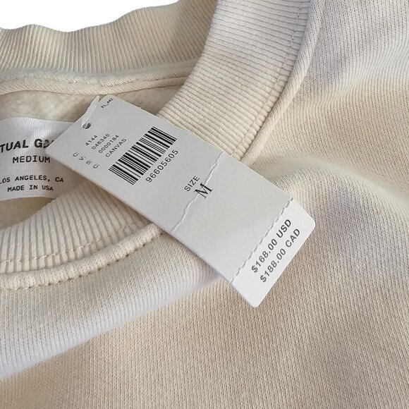 Spiritual Gangster Boyfriend Pullover Sweater, Graphic Lovers Club, Cream, Sz M - Picture 4 of 11